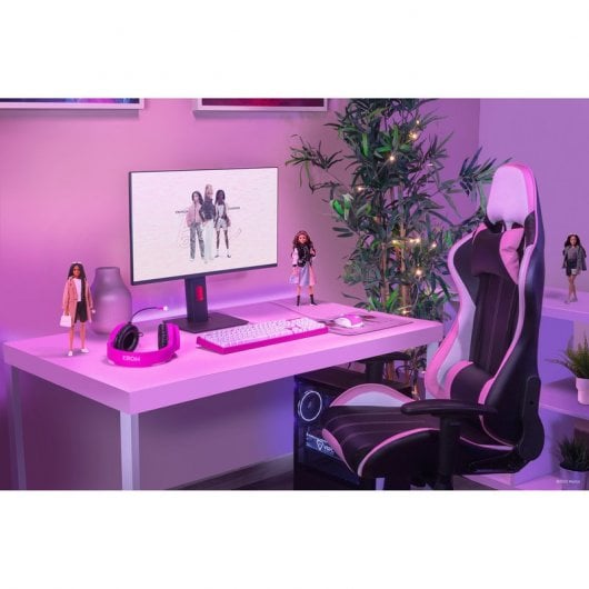 Krom Khali Licença Oficial Barbie Headset Gaming Rosa
