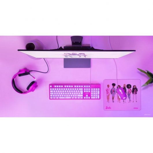 Krom Khali Licença Oficial Barbie Headset Gaming Rosa