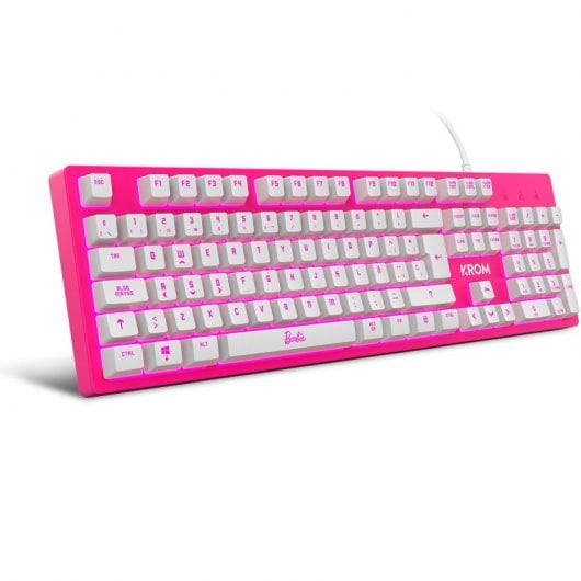 Krom 3 IN 1 GAMING COMBO tastiera Mouse incluso USB QWERTY Rosa, Bianco