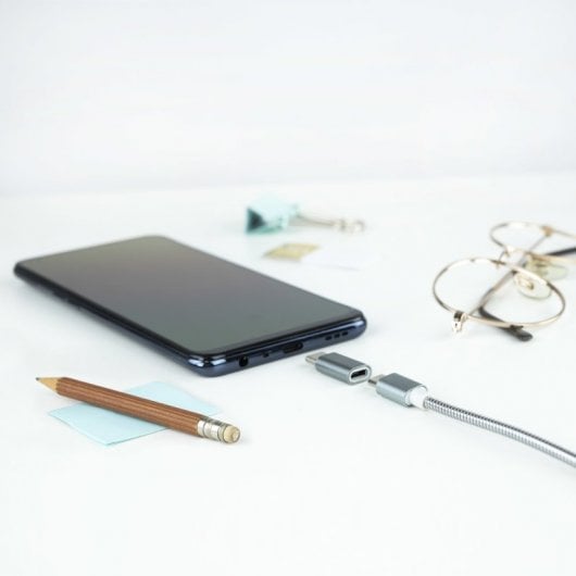 Nanocable Adaptador USB-C a Micro USB Macho/Hembra Gris