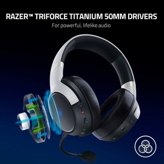 Auriculaires Razer Kaira Pro sans fil Bluetooth Gaming HyperSense micro amovible blancs