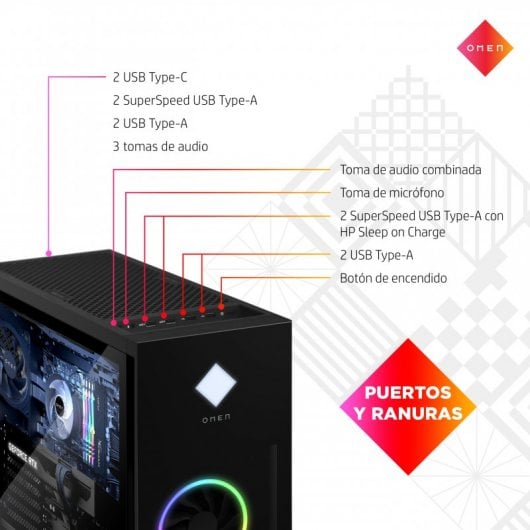 HP OMEN 40L GT21-0001ns AMD Ryzen 5 5600G/16GB/1TB SSD/RTX 3060