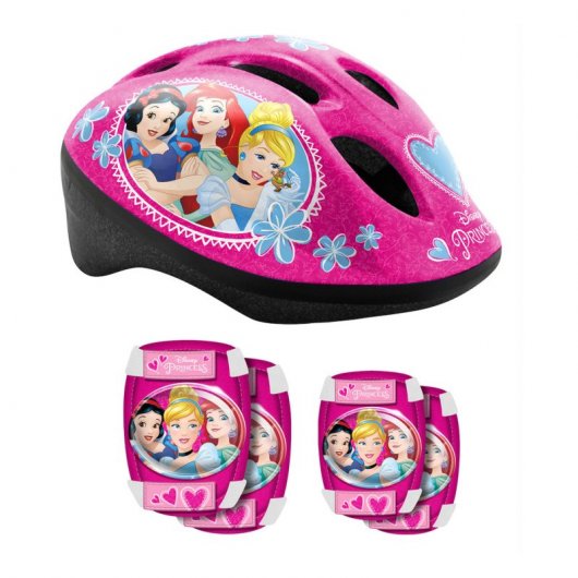 Capacete de princesa, joelheiras e cotoveleiras