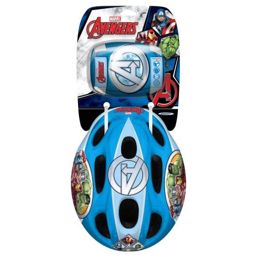 Capacete, joelheiras e cotoveleiras dos Vingadores