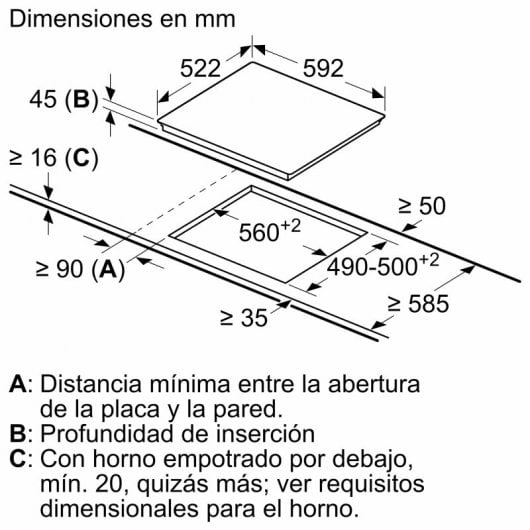 Bosch PKK631FP8E Placa Vitrocerámica 3 Zonas 60cm Negra