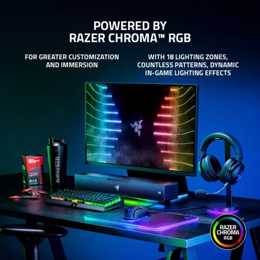 Barra audio Razer Leviathan V2 Bluetooth RGB 7.1 con subwoofer