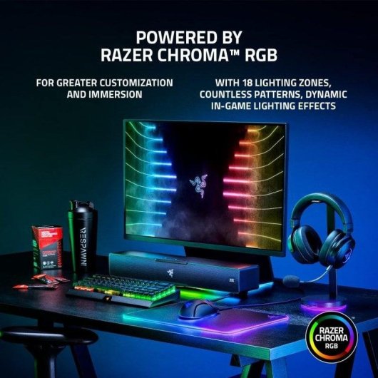 Barre de Son Razer Leviathan V2 7.1 65W Bluetooth RGB Subwoofer THX Spatial Audio