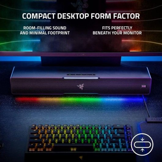 Barre de Son Razer Leviathan V2 7.1 65W Bluetooth RGB Subwoofer THX Spatial Audio