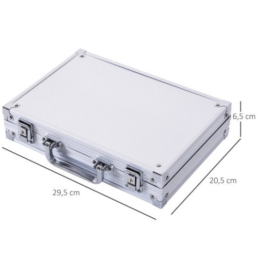 Homcom Maletín de Poker Profesional con 200 Fichas Juego Set de Póker Casino