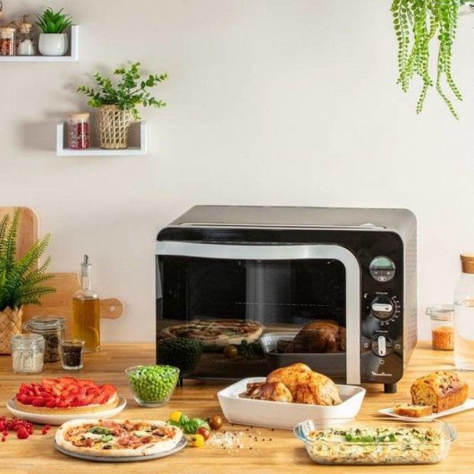 Kompakter Moulinex Delicio OX283810 Tischbackofen 39L 2200W Schwarz mit Grill