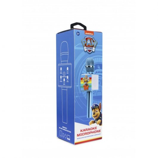 OTL Technologies Paw Patrol Microphone sans fil pour enfants pour karaoké avec haut-parleur bleu