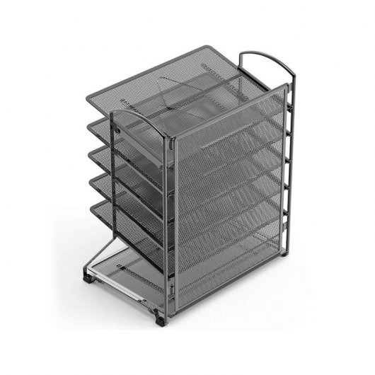 Bandeja Sobremesa Q-connect Kf17289 Metalica Rejilla Negra 6 Bandejas 325x230x390 Mm