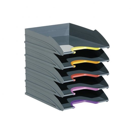 Bandeja Sobremesa Durable Plastico Gris 255x55x330 Mm Pack De 5 Unidades