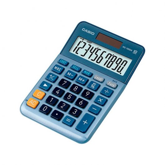 Calculadora Casio Ms-100em Sobremesa 10 Digitos Tx +/- Tecla Doble Cero Color Azul