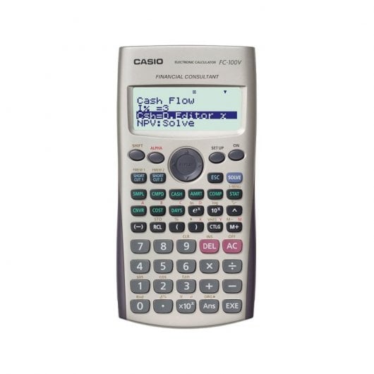 Calculadora Financeira Casio Fc-100v 4 Linhas 10+2 Dígitos Com Capa