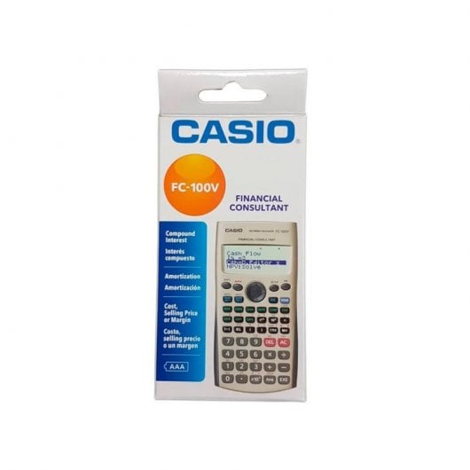 Calculadora Financeira Casio Fc-100v 4 Linhas 10+2 Dígitos Com Capa