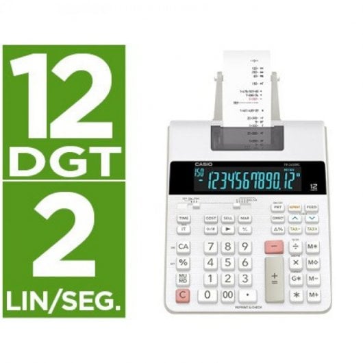 Calculadora Casio Impresora Pantalla Lc Papel 58 Mm Impresion Bicolor Fr-2650rc 12 Digitos