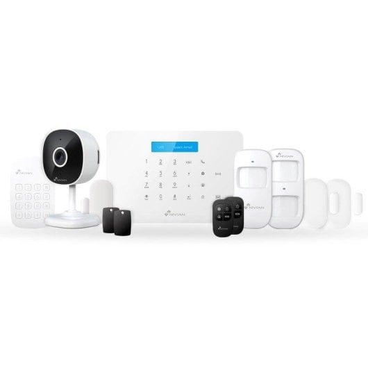 Sistema de Alarme Nivian Smart Kit Central GSM WiFi c/ Câmara Interior