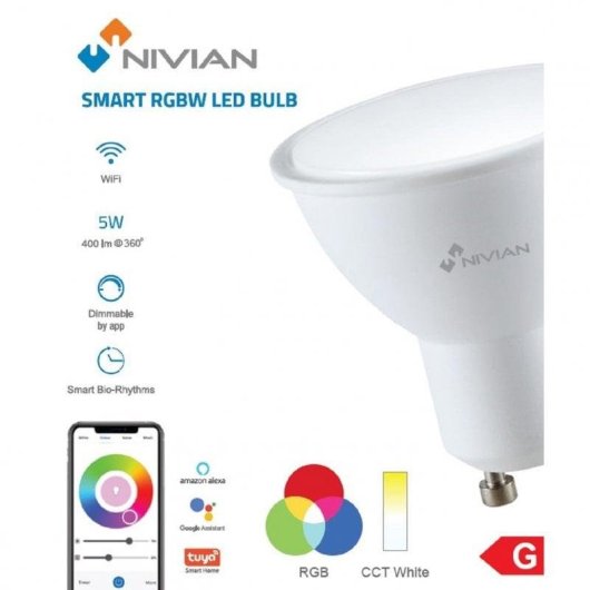 Kit di 3 Lampadine Intelligenti GU10 RGB Nivian