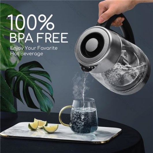 Aigostar Cris Hervidor de Agua con Infusor 1.7L 2200W Plata/Negro