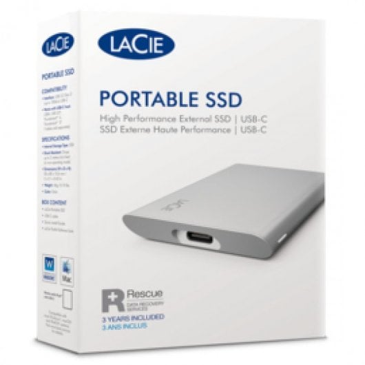 Lacie Portable 1 To SSD 2,5" NVMe USB-C Argent