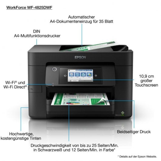 Epson Workforce Pro WF-4825DWF Impressora Multifunções a Cores WiFi