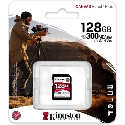 Kingston Canvas React Plus SDXC 128 GB UHS-II V90 U3 Classe 10