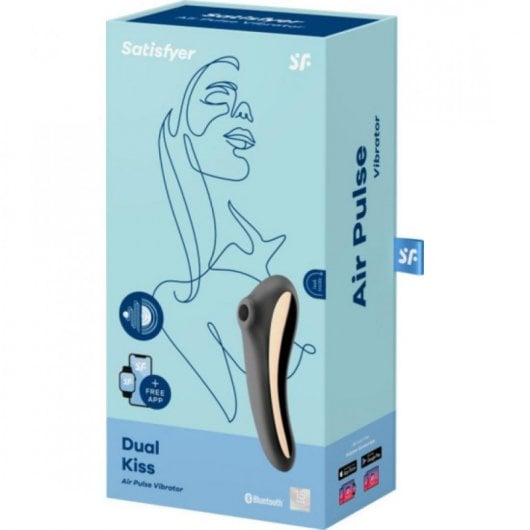 Satisfyer Dual Kiss Vibrador Air Pulse - Negro
