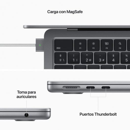 Apple MacBook Air Computer portatile 34,5 cm (13.6") Apple M M2 8 GB 512 GB SSD Wi-Fi 6 (802.11ax) macOS Monterey Grigio