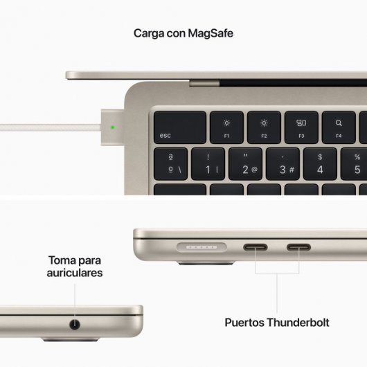 Apple MacBook Air Computer portatile 34,5 cm (13.6") Apple M M2 8 GB 256 GB SSD Wi-Fi 6 (802.11ax) macOS Monterey Beige