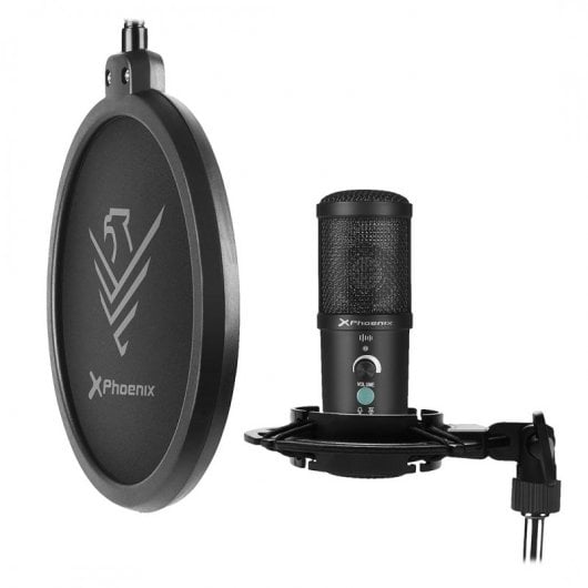 Phoenix Streamcast Pro U Micrófono Streaming Cardioide con Brazo Extensible