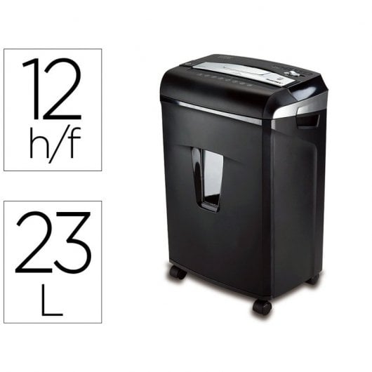 Q-Connect-Aktenvernichter ohne Papierstau, 12 Blatt Schnittkapazität, 14-Liter-Clips