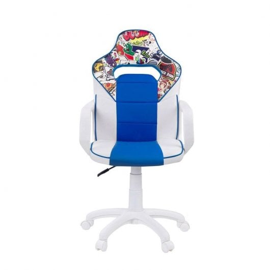 Silla Gamer DRW Sticker Blanco-Azul