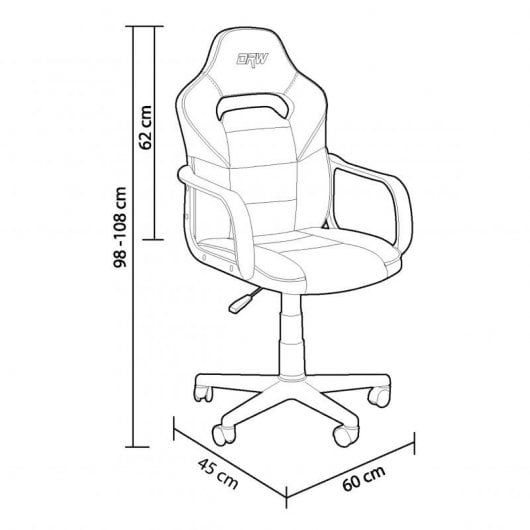 Silla Gamer DRW Sticker Blanco-Azul