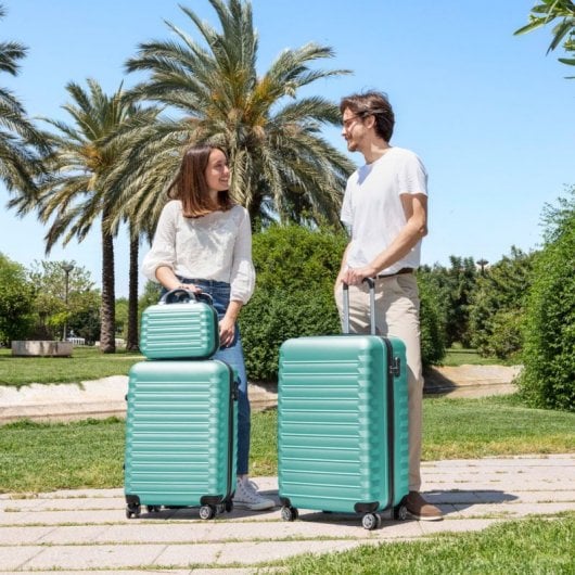 Conjunto de malas e nécessaire numada 4 peças verde