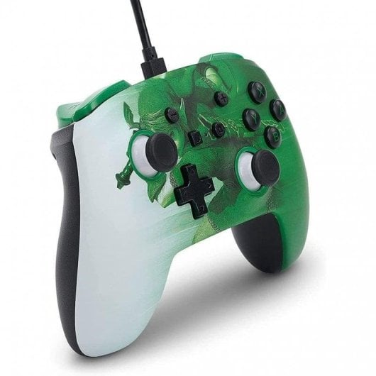 Comando com Fio PowerA 1516984-01 Heroic Link Nintendo Switch Branco Verde