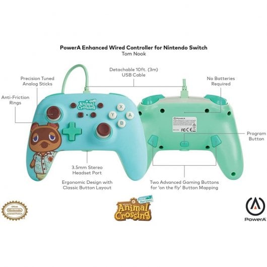 Alimenta un controller cablato Animal Crossing Tom Nook Edition per Nintendo Switch