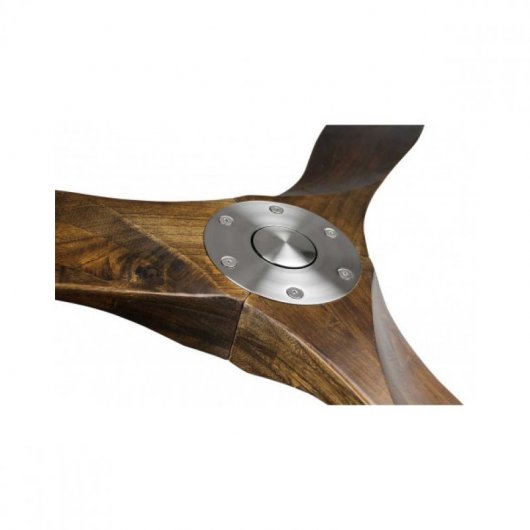 Casafan 312215 Eco Original Deckenventilator, 122 cm, 7 W, Massivholz, Walnuss/Satin-Chrom