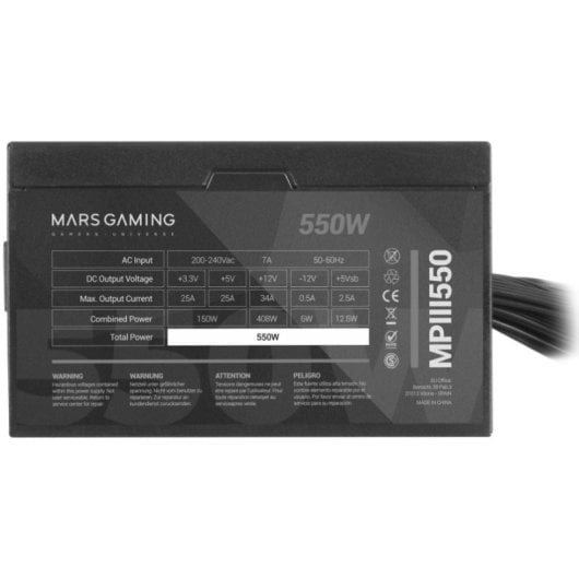 Mars Gaming MPIII550 Fuente Alimentación PC 550W ATX 85% Eficiencia