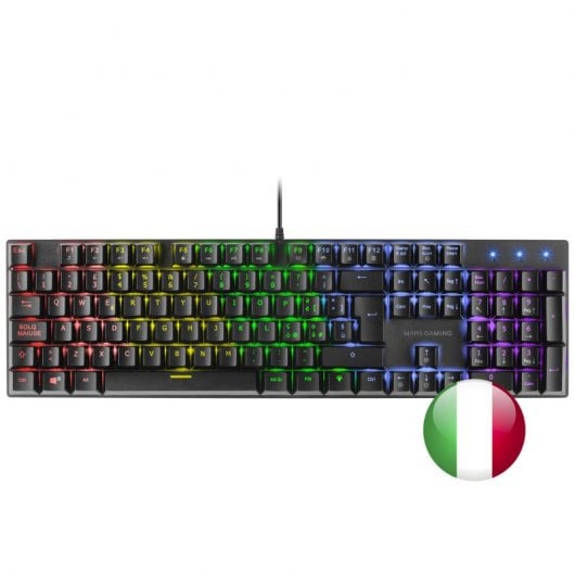 Mars Gaming MK422 Tastiera meccanica nera Switch RGB Blu Lingua italiana
