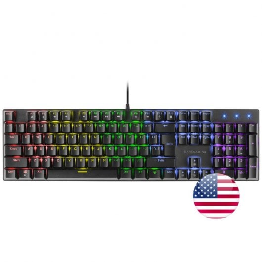 Mars Gaming MK422 Schwarz Mechanische Tastatur RGB-Schalter Blau US-Sprache