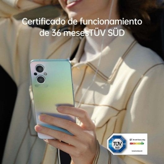 Oppo Reno8 Lite 8 Go 128 Go 6.43" AMOLED 5G Double SIM Batterie 4500mAh IPX4 NFC Charge rapide Android 11 Noir