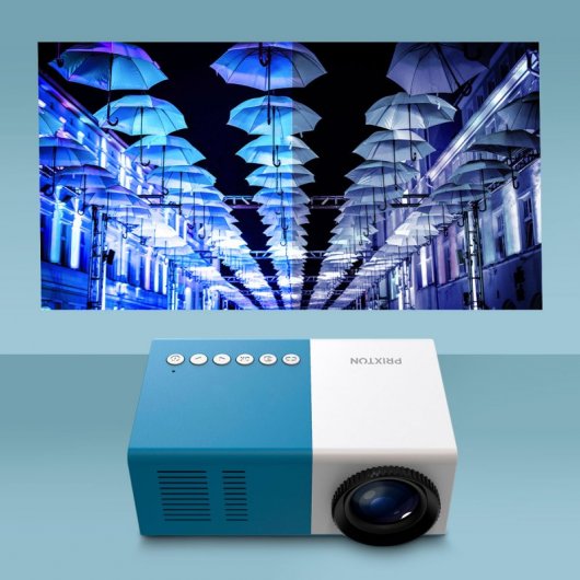 Prixton Cinema Mini Proyector ANSI LED QVGA 900 Lúmenes Azul