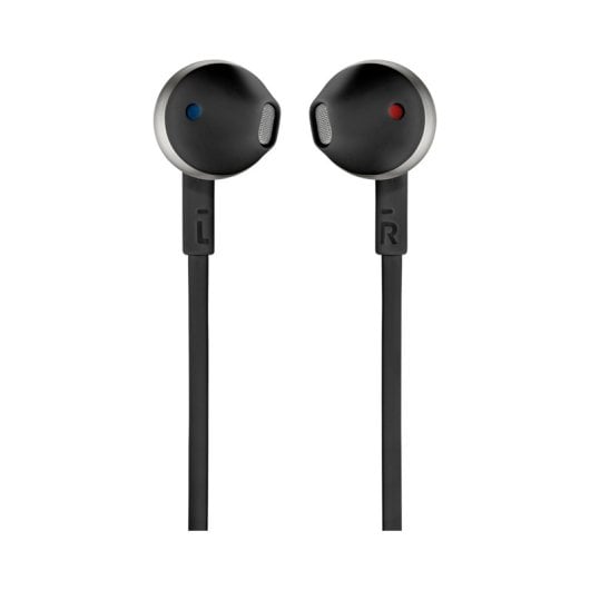 Auriculares JBL Tune 205 com fio, jack 3.5mm, música e chamadas, microfone integrado pretos