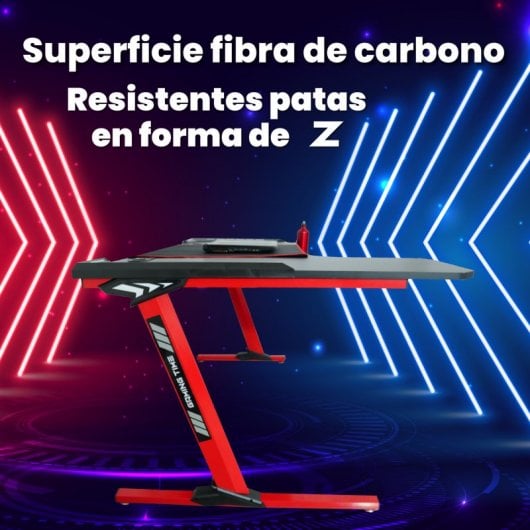 UnicView Mesa Gaming de Canto com LED RGB 140cm