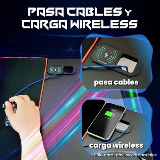 UnicView Mesa Gaming de Canto com LED RGB 140cm