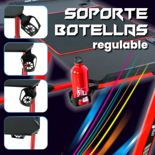 UnicView Mesa Gaming de Canto com LED RGB 140cm