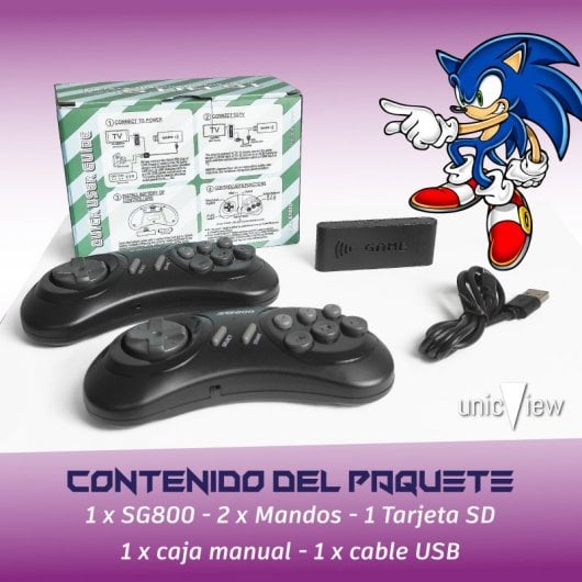 UnicView SG800 Consola Stick Megadrive Sem Fios com 688 Jogos Pré-Instalados