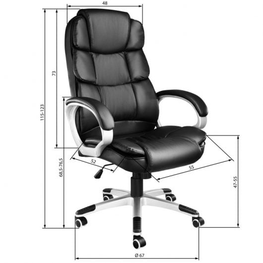 Tectake Jonas Silla de Oficina Negro