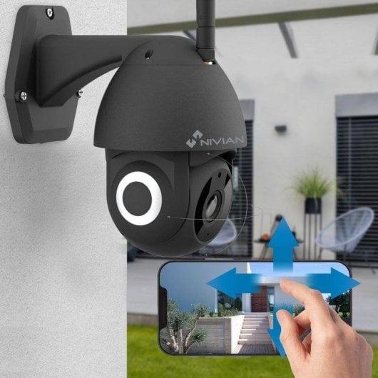 Caméra de surveillance Nivian NVS-IPC-0S2B 2K Vision Nocturne Intérieur et Extérieur Détection IA Audio Bidirectionnel Contrôle Vocal